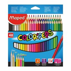 Карандаши цветные ColorPeps 48цв. трехгр, металлик 2цв, флуор.4цв. Maped