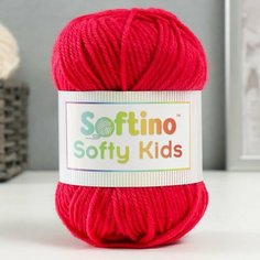 Пряжа 100% акрил "Softy Kids" 90м ±5м 50 гр цвет 26 розовый закат (2 шт) Softino