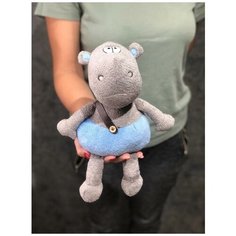 Мягкая игрушка "бегемотик мотик", Озвученный, 26 см, игрушки для детей.