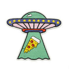 Термоаппликация Летающая тарелка, зеленая 9,5*8,8см, Hobby&Pro