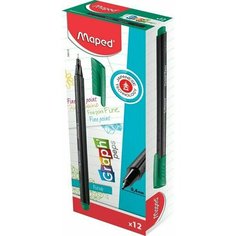 Ручка капиллярная MAPED GRAPH, 0,4мм, зеленая (3 шт. в упаковке)