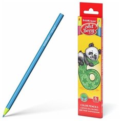 Пластиковые цветные карандаши шестигранные ArtBerry 6 цветов