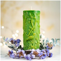 Силиконовая форма для свечи " Цилиндр Мадагаскар"/молд для свечи/силиконовая форма для мыла Molds.Sever