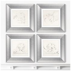 Набор из 4-х репродукций картин в раме Architectural Motifs Four Rinceaux, 1875г. Размер картины: 35,5х35,5см Art No More