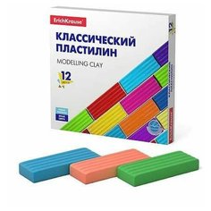 Классический пластилин 12 цветов, 192г (коробка) Erich Krause