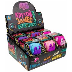 1toy Крутой замес, Супер Мопс ярко-розовый, тянущийся, цветная кор., 8,5см/игрушки/антистрессы/мялка, 1Toy