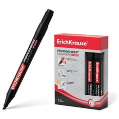 Маркер перманентный 0.5-4.6 мм Erich Krause P-300 красный, наконечник скошенный, чернила на спиртовой основе светостойкие, водостойкие без ксилола