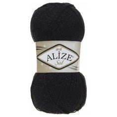 Пряжа Alize Sal Simli, 95 % акрил, 5 % люрекс, 100 г, 460 м, 5 шт., 60 черный