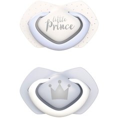Пустышка силиконовая симметричная Canpol Babies Royal Baby 6-18 м, 2 шт., голубой