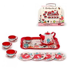 Набор металлической посуды с подносом в чемоданчике, розовая Synergy Trading Company Limited