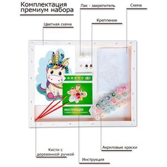 Картина по номерам "Пони с перьями", 30x20 см, Цветной (Premium)