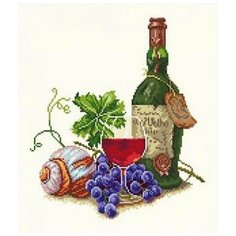 Набор для вышивания Сделано с любовью "Бокал красного" 30x30 см, Напитки Вино Натюрморты