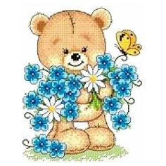 Набор для вышивания Сделано с любовью "Для тебя" 13x18 см, Медведи Детские Животные Цветы