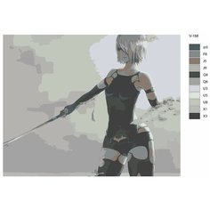 Картина по номерам V-158 "Игра Nier Automata. 2B" 60х80 Brushes Paints