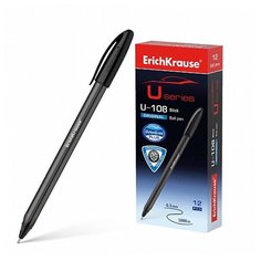 ErichKrause Ручка U-108 Original Stick Ultra Glide Technology шариковая, 1.0 мм, черный цвет чернил, 1 шт.
