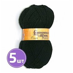 Пряжа Семеновская пряжа Olga W (1), черный 5 шт. по 100 г