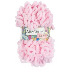 Пряжа для вязания руками Arachna LAZY фантазийная толстая, 100% микрополиэстер цвет 07 светло-розовый, 5 шт. по 100 г 8,5 м