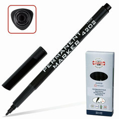 Маркер перманентный (нестираемый) Koh-I-Noor (1мм, круглый наконечник, черный) (7742023801KSRU), 12шт.