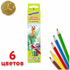 Карандаши цветные юнландия "В гостях У букашек", 6 цветов, классические заточенные, 181377 - 1 шт.