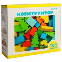 Деревянный игровой набор Конструктор Томик "Краски дня. Утро", 105 деталей