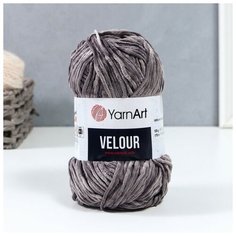 YarnArt Пряжа "Velour" 100% микрополиэстер 170м/100г (858 серый)