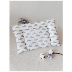 Подушка ортопедическая для малыша BIO-TEXTILES "малышка" Облака 40*60 с лузгой гречихи в кроватку коляску колыбель