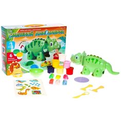Набор для игры с пластилином Эврики "Веселый динозаврик", 6 баночек с пластилином