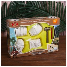 Набор археолога «Пираты»: 4 брикета, молоток, долото Noname