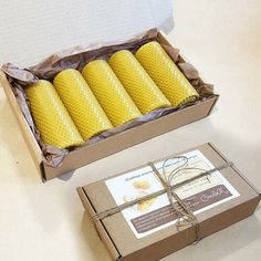 Свечи из натуральной восковой вощины 13х4,2 см - 5 штук Candle M