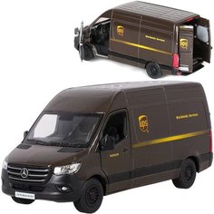 Металлическая машинка Kinsmart 1:48 «Mercedes-Benz Sprinter UPS Edition» инерционная / Коричневый