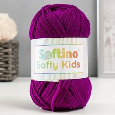 Пряжа 100% акрил "Softy Kids" 90м ±5м 50 гр цвет 53 фиолетовое вино Softino