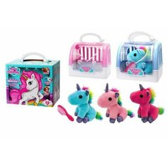 Игрушка мягкая в переноске. Единорог в переноске с расческой DR5010 Junfa Toys
