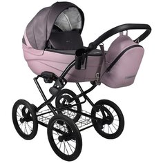 Коляска 2в1 BEXA IDEAL Classic 14 id 04 (фиолетовый+т. пудра кожа)