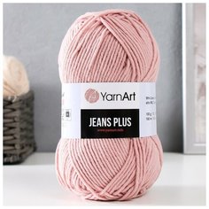 Пряжа "Jeans plus" 55% хлопок, 45% акрил 160м/100гр (83 пудра) Нет бренда