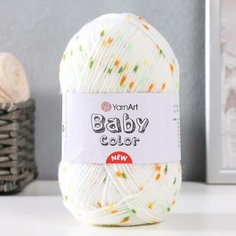 Пряжа "Baby color" 100% акрил 150м/50гр (202 молочн-зел) Yarn Art