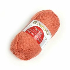 Пряжа Пехорская "Мериносовая" 10 шт. в упак. цвет св.510 св. настурция (ПЕХ. меринос.510) Пехорка