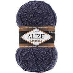 Пряжа Alize Lanagold темно-синий меланж (901), 5 шт