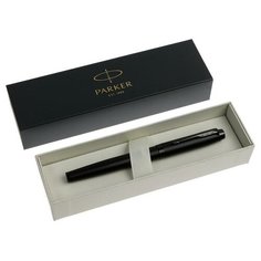 Ручка перьевая Parker IM Achromatic Black BT F 0.8мм, синий, нерж ст, под уп 1417934 6962476