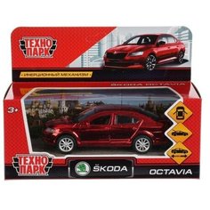 Модель OCTAVIA-RD-CH Skoda Octavia хром красный Технопарк в коробке