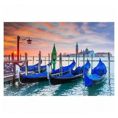 Алмазная мозаика 30х40 см, с подрамником, с полным заполнением «Пристань гранд-канала Рыжий кот