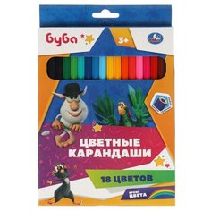 Цветные карандаши Умка Буба 18 цветов, шестигранные (CPH18-62111-BU)
