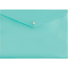 Конверт на кнопке Бюрократ Pastel -PKPAST/GRN A4 пластик 0.18мм мятный