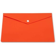 Папка-конверт Бюрократ на кнопке, непрозрачная, А4, 180 мкм, оранжевый (в упаковке 10 штук)