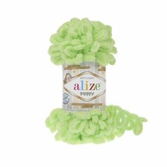 Пряжа ALIZE Puffy (Alize), салат - 41, 100% микрополиэстер, 5 мотков, 100 г, 9.5 м.