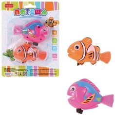 Игрушка для ванной заводная Junfa Рыбки Потеша 2шт (розовая и оранжевая)