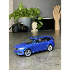 Металлическая машинка Welly 1:36 VOLVO 2015 XC90 Вольво, инерционная, цвет Синий