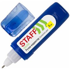 Ручка-корректор STAFF "College", 6 мл, металлический наконечник, плоский корпус, 227569 Комплект : 24 шт.