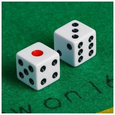 Кубики игральные 1.6х1.6 см, набор 2 шт, пластик Нет бренда