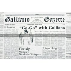 Ткань Трикотаж-стрейч Galliano «газета», ш140см, 0,5 м
