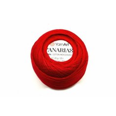 Пряжа Canarias, цвет 6328 красный, 100% хлопок мерсеризованный, 20г, 203м, 1шт Yarn Art